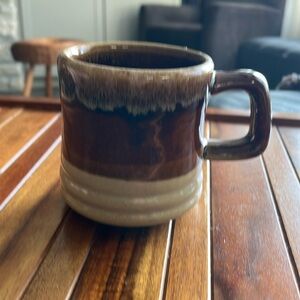 MCM. Brown glaze drip coffee mug